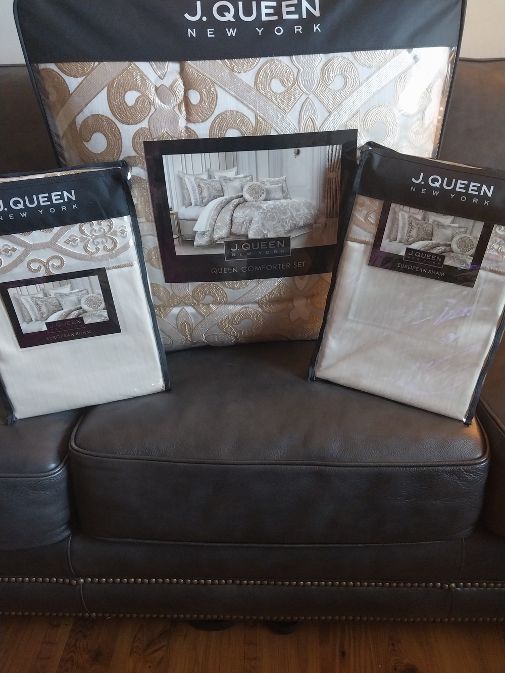 Gold and Cream Queen Comforter Set